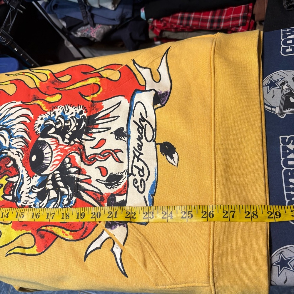 Ed Hardy Yellow Tiger Graphic Hoodie - Picture 6 of 9